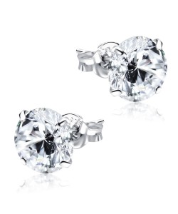 Round Brilliant CZ Stud Earring ST-10-RS