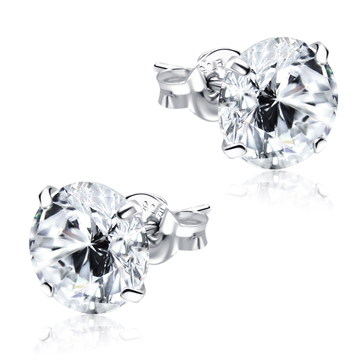 Round Brilliant CZ Stud Earring ST-10-RS