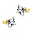 Diamond Cut CZ Stud Earring ST-10-SQP