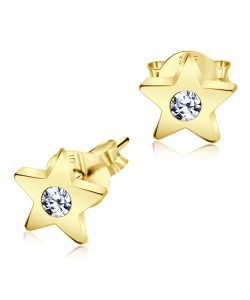 Gold Plated Stud Earring Star Designed ST-1006-GP