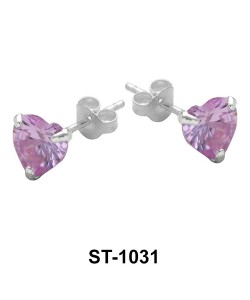 Stud Earring CZ Heart Shape ST-1031