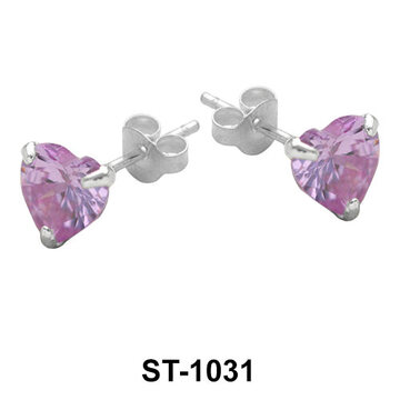 Stud Earring CZ Heart Shape ST-1031