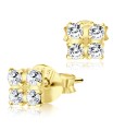 Stud Earring Square CZ Stone ST-1033