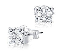 Stud Earring Square CZ Stone ST-1033