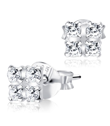 Stud Earring Square CZ Stone ST-1033