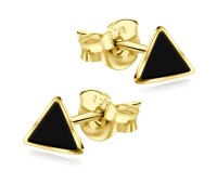 Gold Plated Stud Earring Delta Shape ST-11-GP