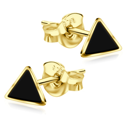 Gold Plated Stud Earring Delta Shape ST-11-GP
