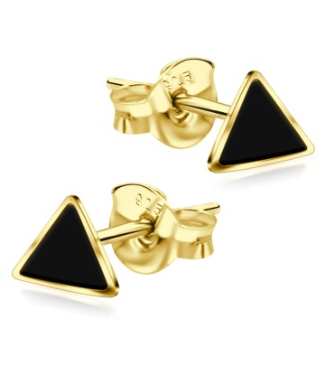 Gold Plated Stud Earring Delta Shape ST-11-GP