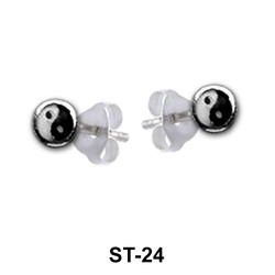 Stud Earring Black And White Shape ST-24