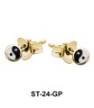 Stud Earring Black And White Shape ST-24