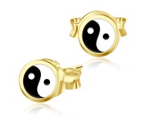 Gold Plated Stud Earring Big Yin Yang ST-25-GP