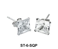 Big Square CZ Stud Earring ST-6-SQP