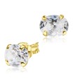 Stud Earring Round CZ ST-6x8-OS