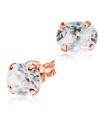 Stud Earring Round CZ ST-6x8-OS