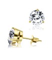 Round CZ Bezel Set Stud Earring STA-5-R