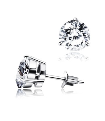 Round CZ Bezel Set Stud Earring STA-5-R