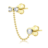 Gold Plated Bow Shaped Silver Stud Earrings STC-104-GP
