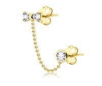 Gold Plated Bow Shaped Silver Stud Earrings STC-104-GP