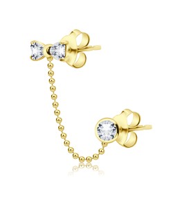 Gold Plated Bow Shaped Silver Stud Earrings STC-104-GP