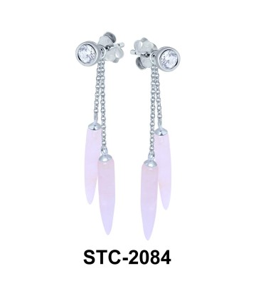 Rose Quartz Stud Earrings STC-2084