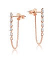 Shiny CZ with Chain Stud Earrings STC-209