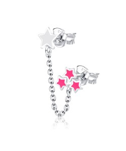 Star Enamel Color Stud Earrings with Chain STC-52