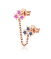 Star Enamel Color Stud Earrings Chain STC-54