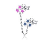 Star Enamel Color Stud Earrings Chain STC-54