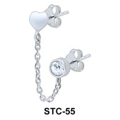 Stud Chain Crystal with Heart STC-55