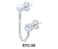 Stud Chain Crystal with Heart STC-55