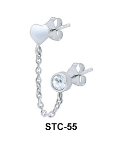 Stud Chain Crystal with Heart STC-55