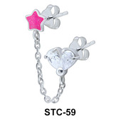 Stud Chain Star and Crystals STC-59