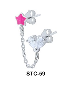 Stud Chain Star and Crystals STC-59