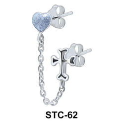 Stud Chain Heart and Cross STC-62