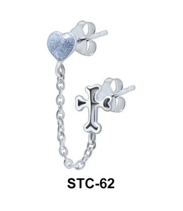 Stud Chain Heart and Cross STC-62