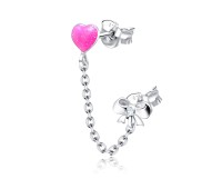 Heart and Bow Stud Earring Chain STC-63