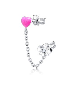 Heart and Bow Stud Earring Chain STC-63