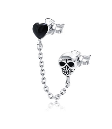 Heart and Skull Stud Earring Chain STC-65