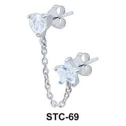 Stud Chain Star and Heart STC-69