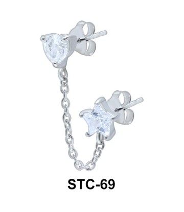 Stud Chain Star and Heart STC-69