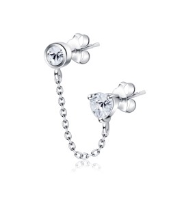 Cutie Round and Heart Stud Earring Chain STC-73