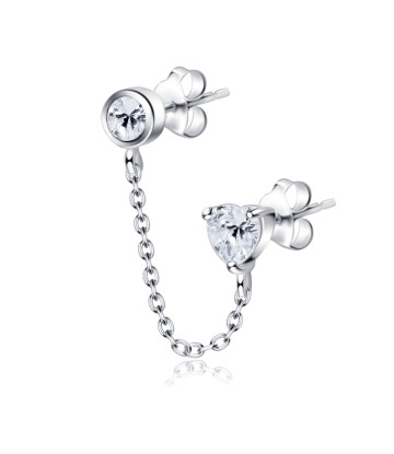 Cutie Round and Heart Stud Earring Chain STC-73