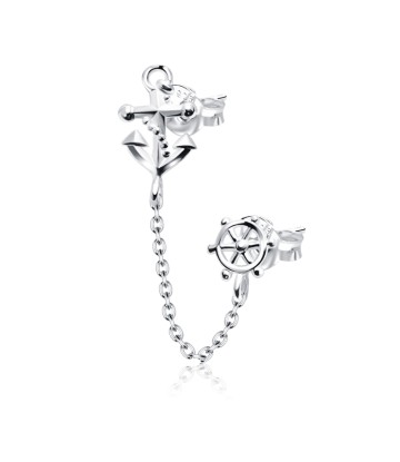 Pretty Anchor Stud Earrings Chain STC-83