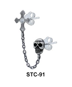 Stud Chain Cross and Skull STC-91