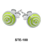  Stud Earring Spiral Enamel STE-100