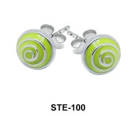  Stud Earring Spiral Enamel STE-100