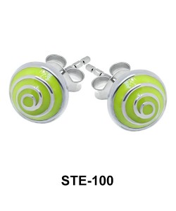  Stud Earring Spiral Enamel STE-100