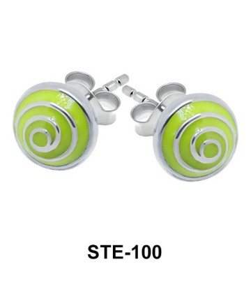  Stud Earring Spiral Enamel STE-100