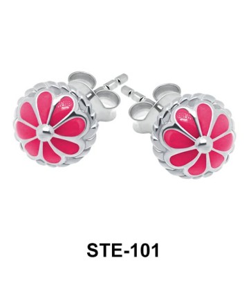 Stud Earring Flower Enamel STE-101