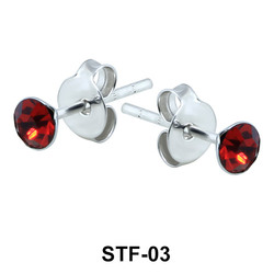 Red Gemstone Stud Earrings STF-03
